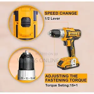 INGCO Lithium-Ion Cordless Electric Drill 20V