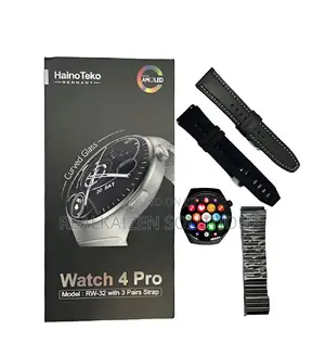 HAINOTEKO Watch 4 Pro Curved Glass 3 Straps Smartwatch