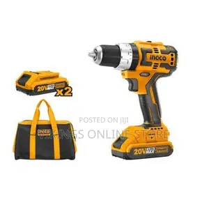INGCO Lithium-Ion Brushless Impact Drill-Black,Yellow
