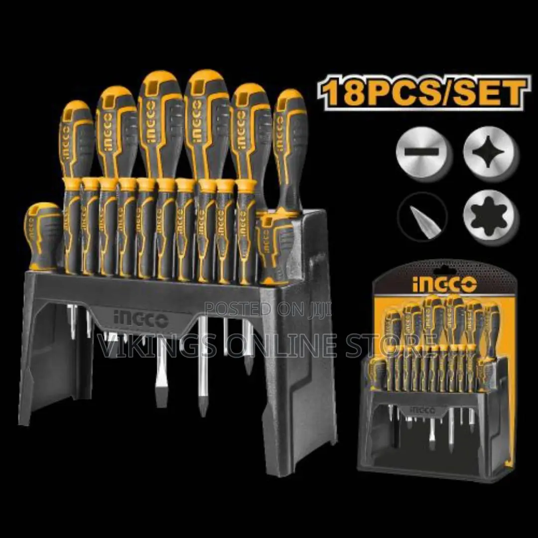 INGCO 18 PCS Precision Screwdriver Set - Orange / Grey