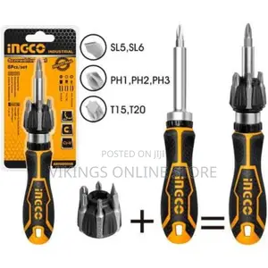 INGCO 13 in 1 Ratchet Screwdriver Set - Black / Silver