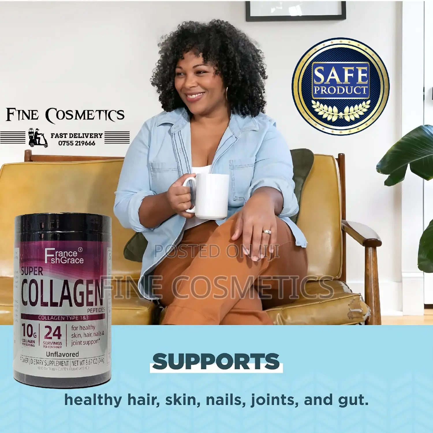 SUPER COLLAGEN PEPTIDES POWDER for Skin, Hair, Nails + Joint