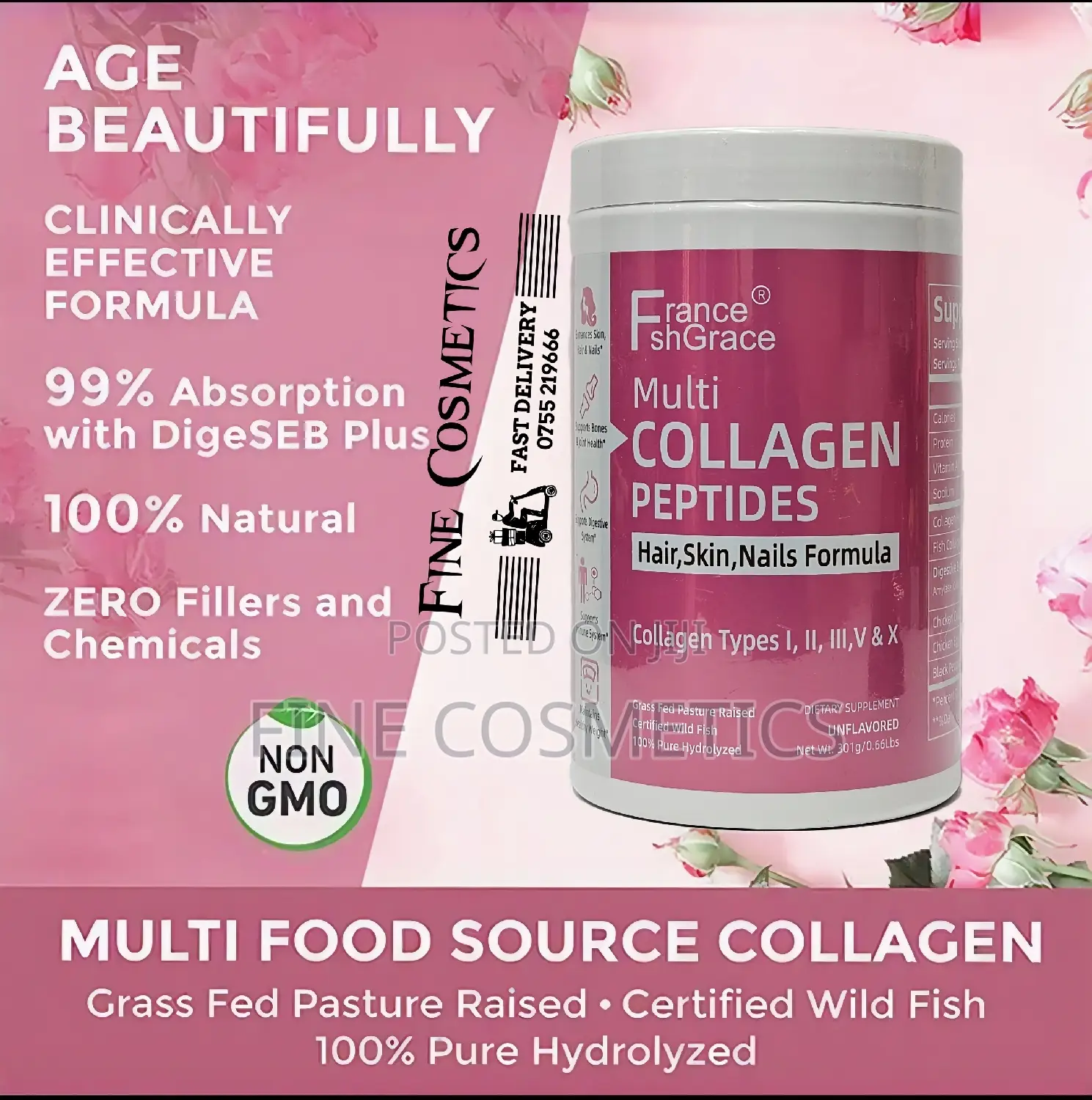MULT COLLAGEN PEPTIDES POWDER for Skin, Hair, Nails + Joint
