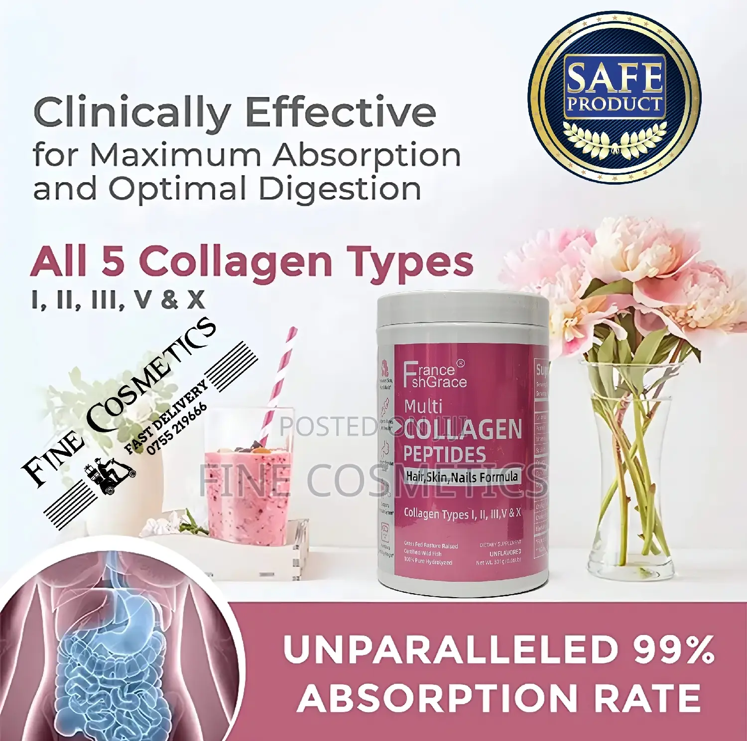 MULT COLLAGEN PEPTIDES POWDER for Skin, Hair, Nails + Joint