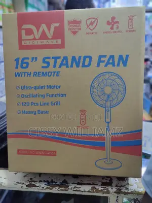 Digi Wave 16" Stand Fan With Remote/Stand Fan/16" Stand Fan