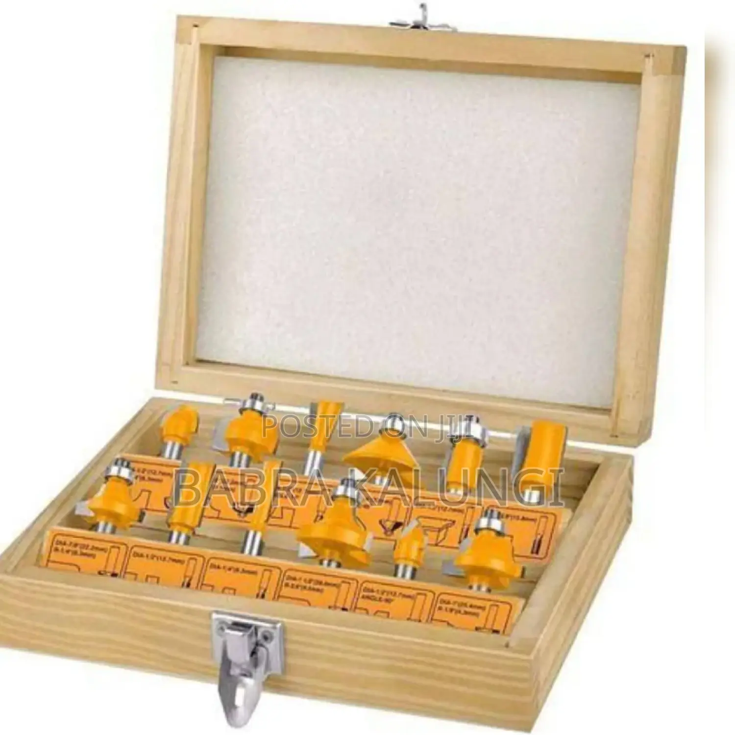 Ingco 12pcs Router Bits Set (6mm)_ Yellow