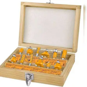 Ingco 12pcs Router Bits Set (6mm)_ Yellow