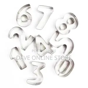 9pcs 0-9 Number Shape Cookie Biscuit Cutter Mould-Silver