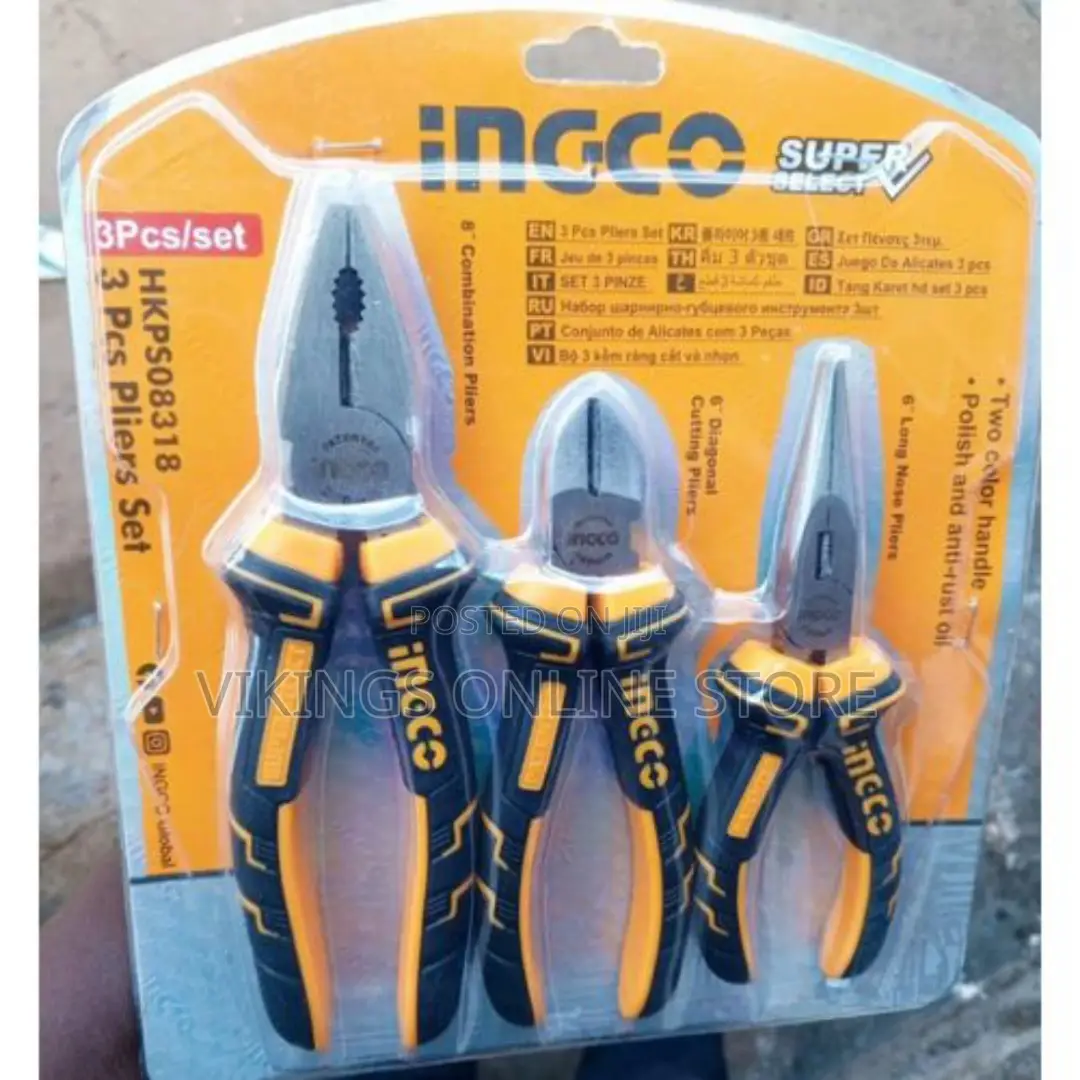 INGCO 3pcs Pliers Set, 8" Combination Pliers