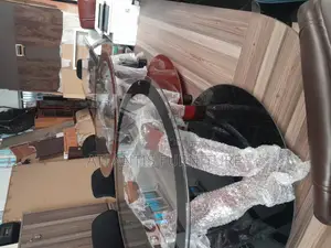 Black Brown Round Glass Table