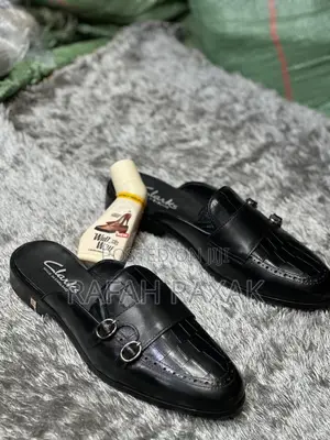 Original Men’S Leather Clarks Mules Half Shoes