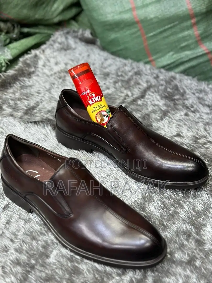 Original Dark Tan Clarks Formal Leather Gentle Shoes