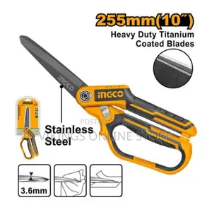 INGCO 255mm(10" Inch) Rubber Grip Scissors Blade - Orange