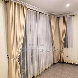 Qualiyu Cream Curtains Blackout