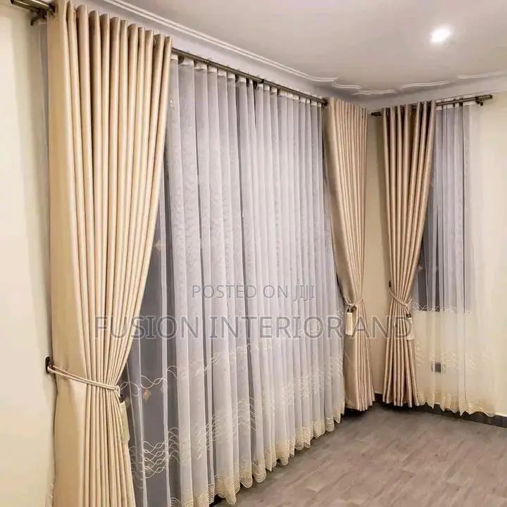 Qualiyu Cream Curtains Blackout