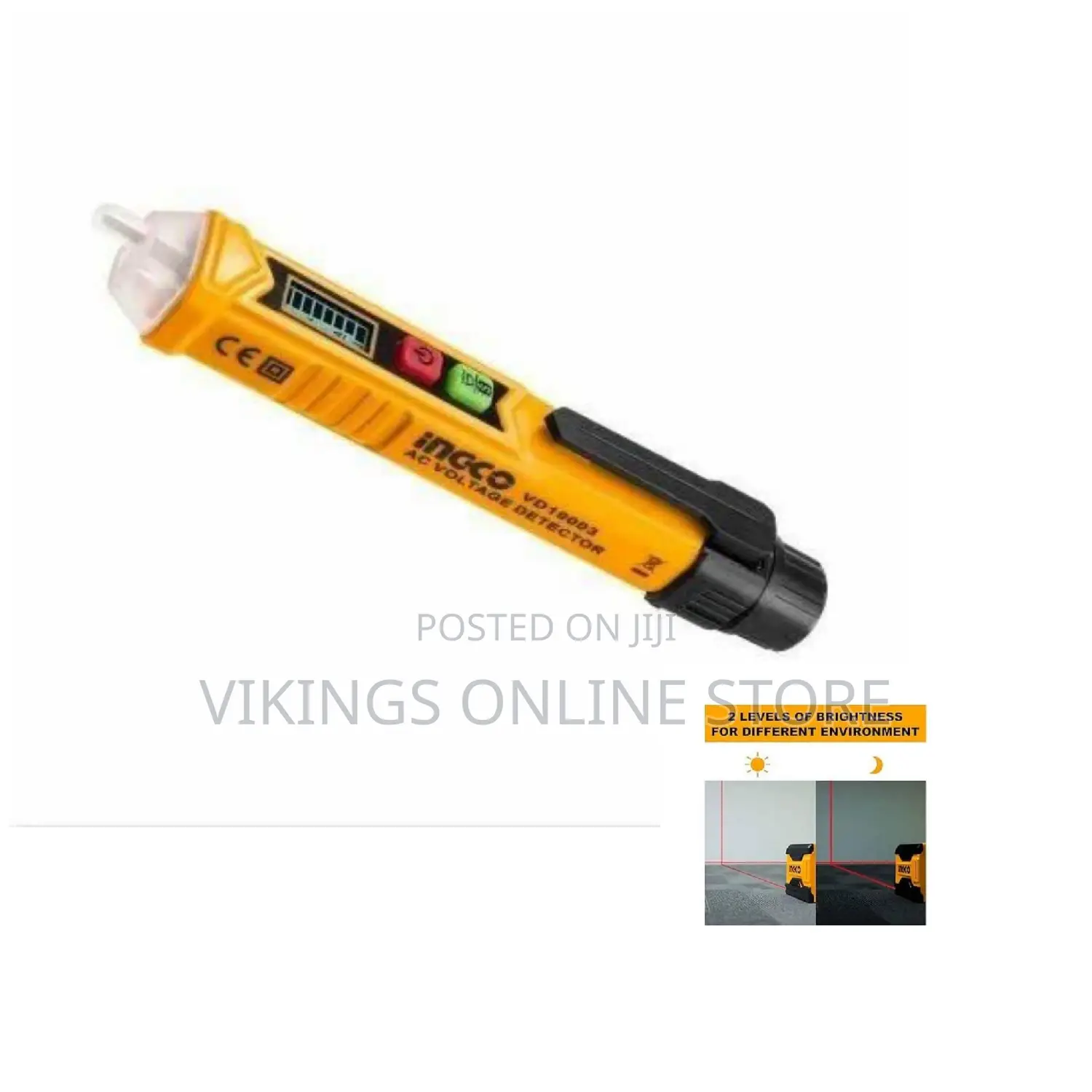 INGCO Vd10003 Ac Voltage Detector - Orange, Black