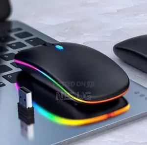 2.4G Wireless LED Rechargeable Slim Silent Mouse - Black