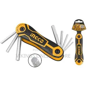 INGCO 8pcs Portable Folding Hex Key Adjustable - Orange /