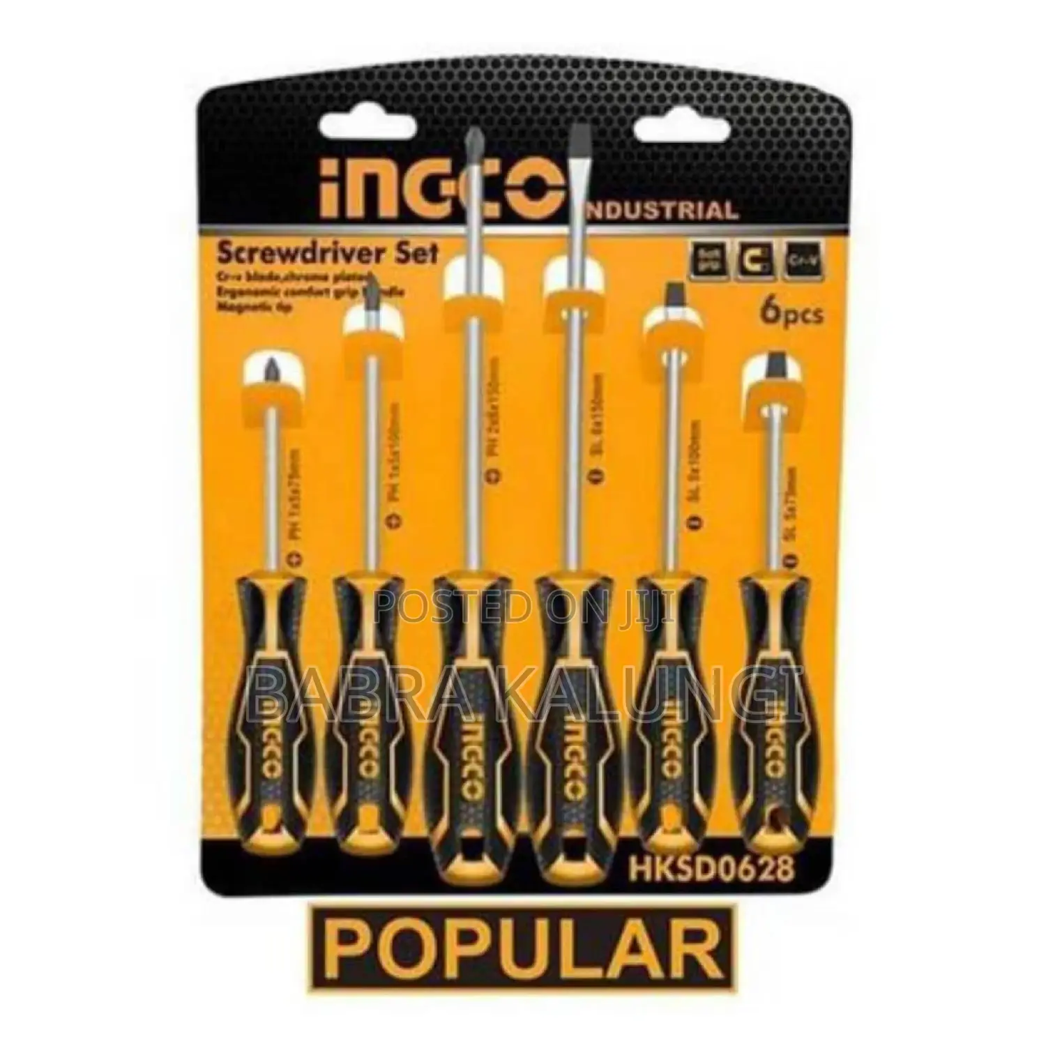 Ingco 6 PCS Screwdriver Set_ Orange/Black