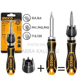 Ingco 13 in 1 Ratchet Screwdriver Set _ Black/Silver