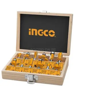 Ingco 12pcs Router Bits Set (12mm) _ Yellow