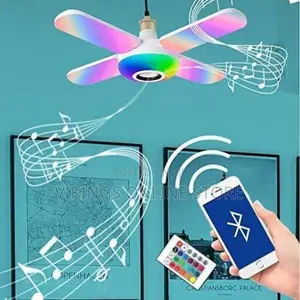 Smart Speaker Folding Lamp, LED Fan Music Light Bulb,