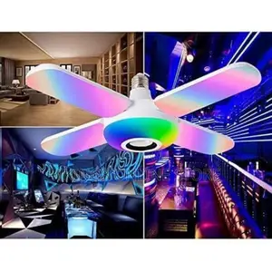 Smart Speaker Folding Lamp, LED Fan Music Light Bulb,