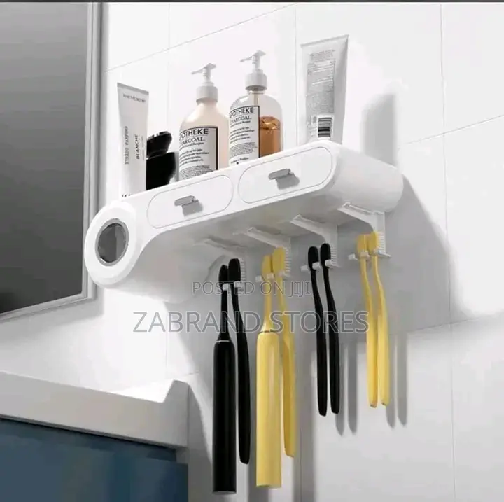 Toothbrush Holder and Toothpaste Dispenser