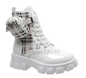 New Classic Ladies White Prada Fashion Designer Boots