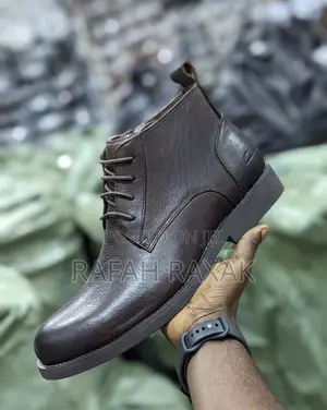 Original Coffee Brown Clarks Premium Leather Ankle Boots