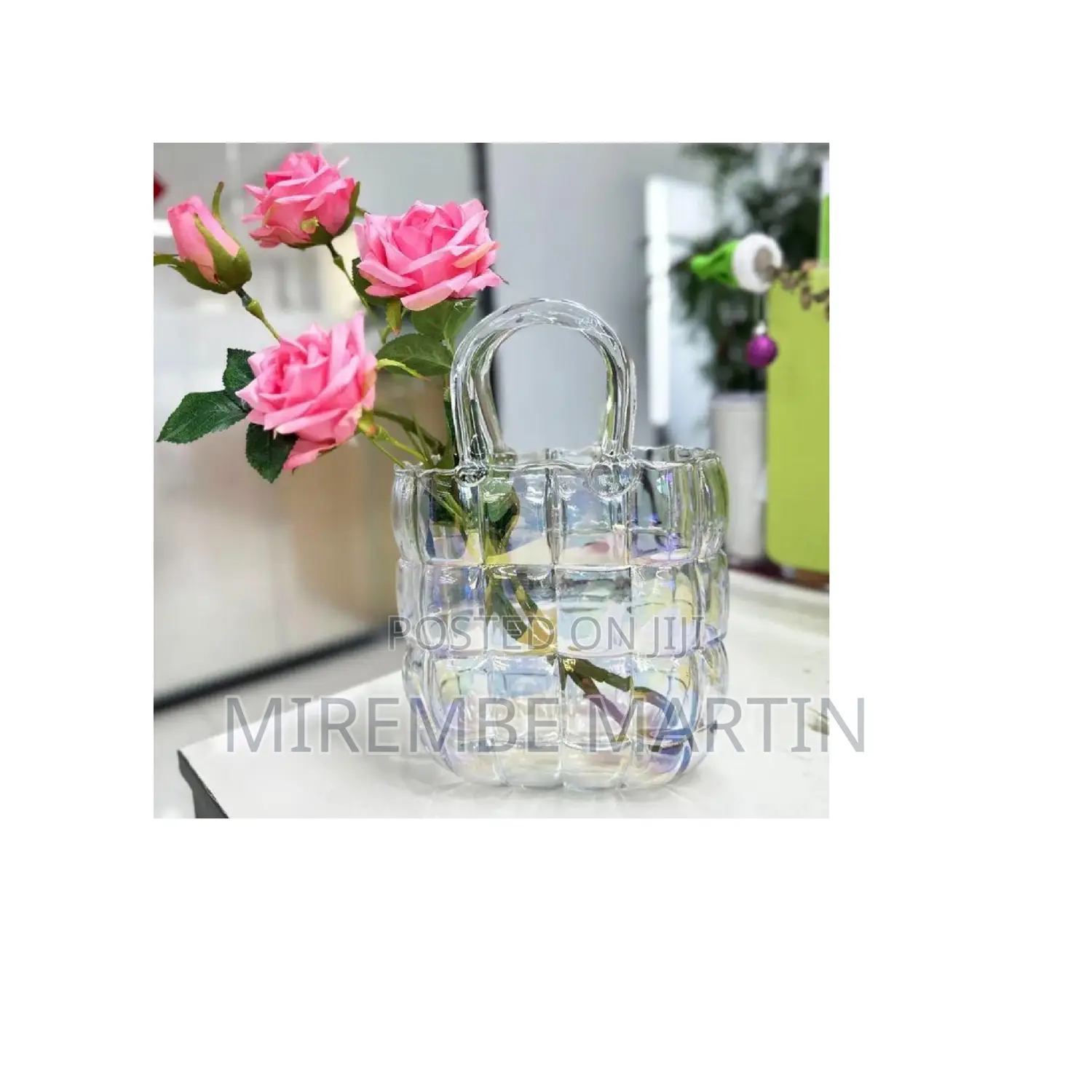Glass Handbag Vase.