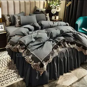 12 Pc Cotton Bedcover Dark Gray
