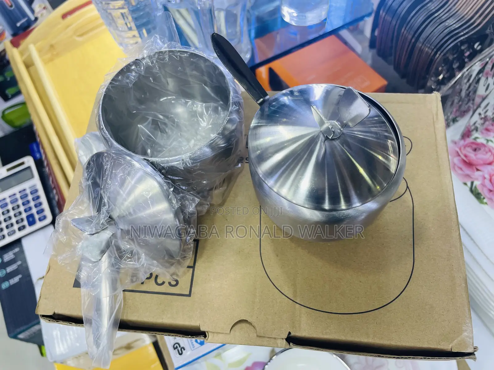 Stainless Steel Sugar Bowl With Spoon