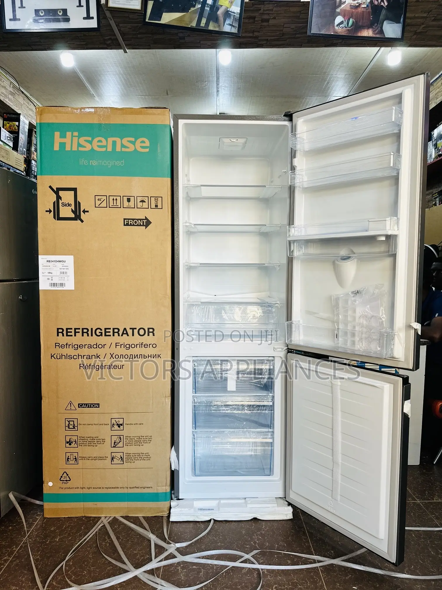 341L Hisense Double Door Refrigerator With Bottom Freezer