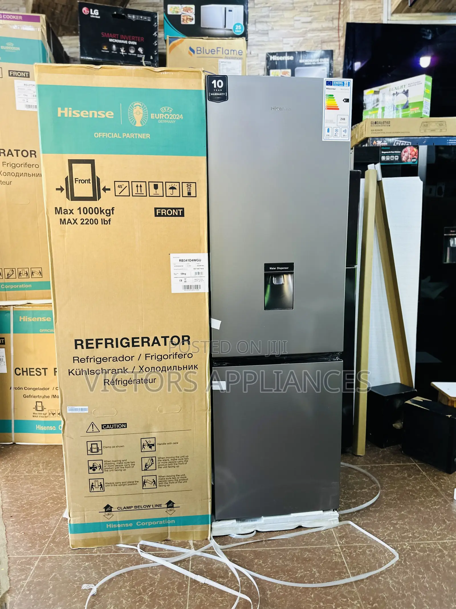 Hisense Double Door Refrigerator 341L With Water Dispenser