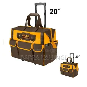Ingco Rolling Rigid Tool Bag_ Dark Brown