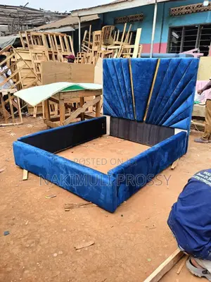 Five by Six Blue Fabric Bed