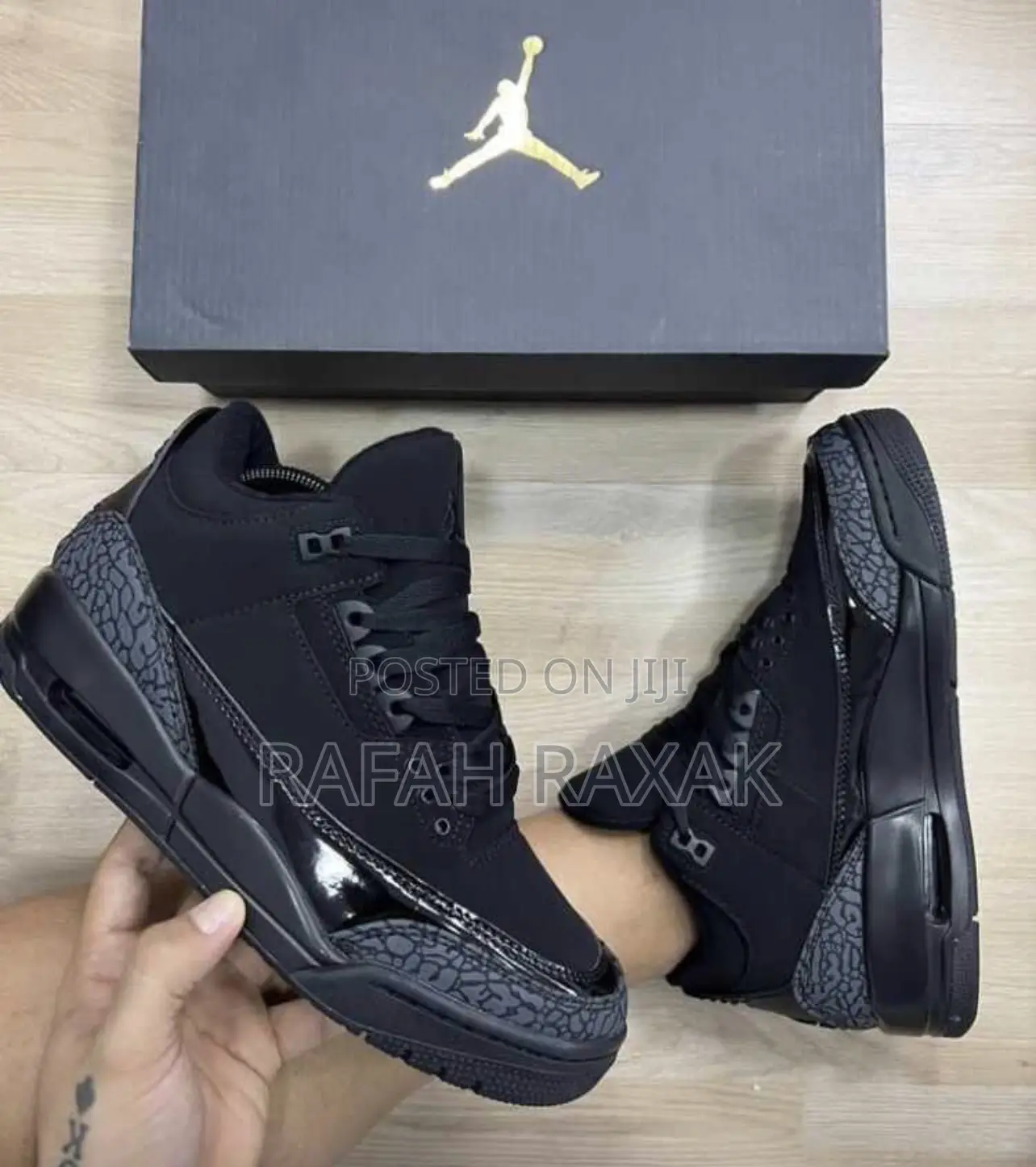 Original Air Jordan 3 Retro Black Cat Sneakers