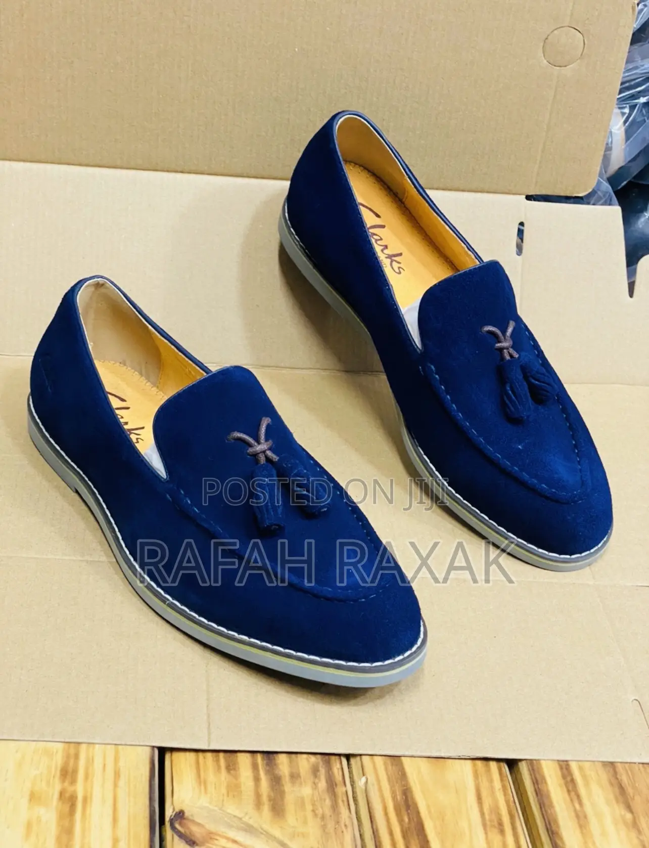 Original Men’S Blue Clarks Suede Loafers