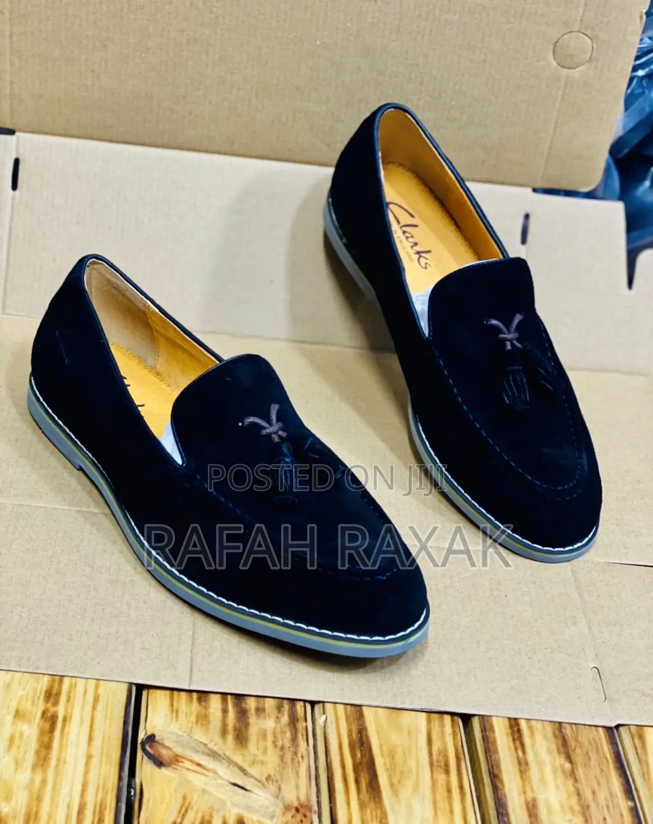 Original Men’S Black Clarks Suede Loafers