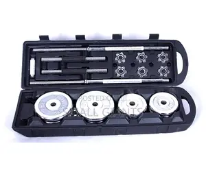 York Fitness Barbell and Dumbbells Set, 50kg - Silver