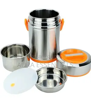 Other 3L Steel Food Flask Lunch Box Storage Container-Silver