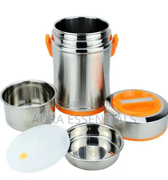 Other 3L Steel Food Flask Lunch Box Storage Container-Silver