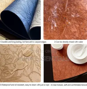12 PCS Leather Fan-,Shaped Table Washable Placemats
