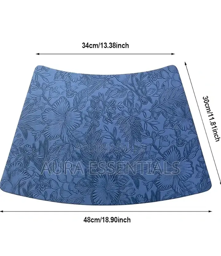 12 PCS Leather Fan-,Shaped Table Washable Placemats