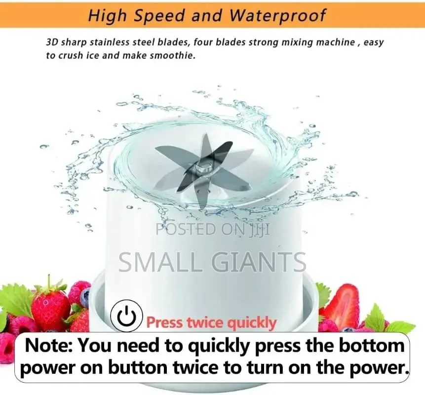 Portable Electric USB Charging Fruit Mixer Smoothie Blender