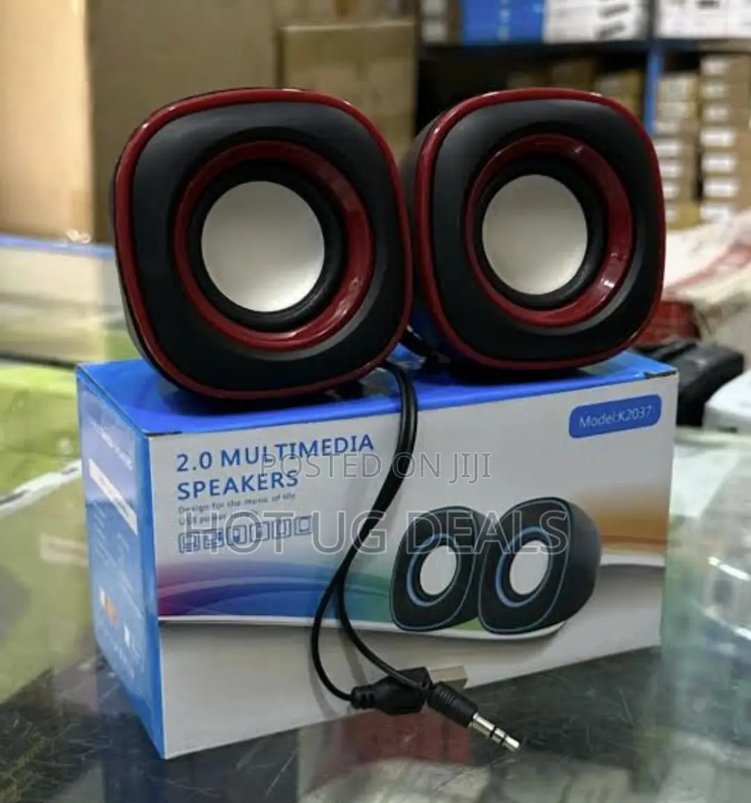 Multimedia USB Digital Computer Speaker 2.0 - Red/ Black
