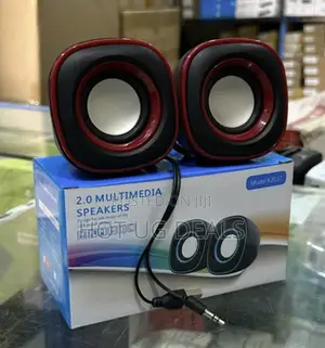 Multimedia USB Digital Computer Speaker 2.0 - Red/ Black