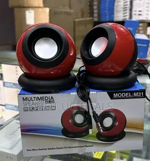Multimedia USB Digital Computer Speaker 2.0 - Red/ Black
