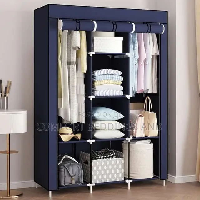 Three Column Metallic Closet Blue